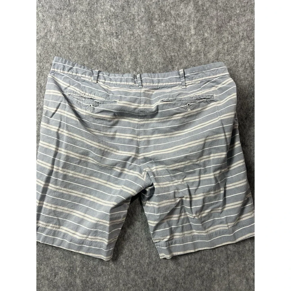 Express Shorts Mens 34 Blue White Chino Photographer Striped Cotton Casual